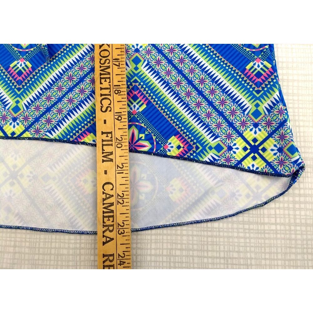 AvaLynn Halter Top String Tie Geometric Blue Pink Sz S Travel Beach Coastal‎ NWT - Picture 14 of 16